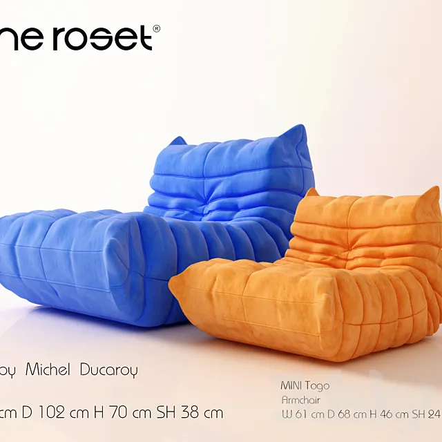 Togo Chair 3D Model Togo Chair 3D Model