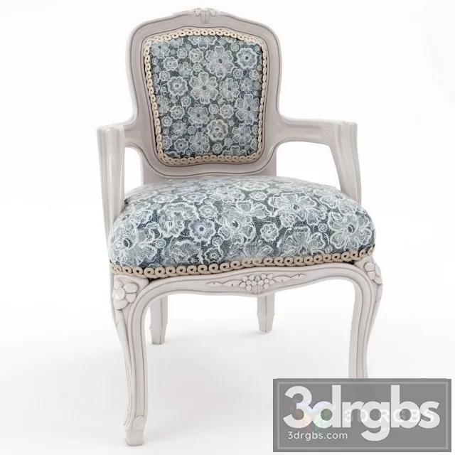 Toile De Jouy Armchair 3D Model Download Toile De Jouy Armchair 3D Model Download