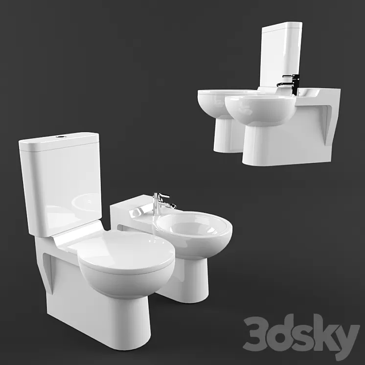 Toilet and bidet Duravit – Foster 3D Model