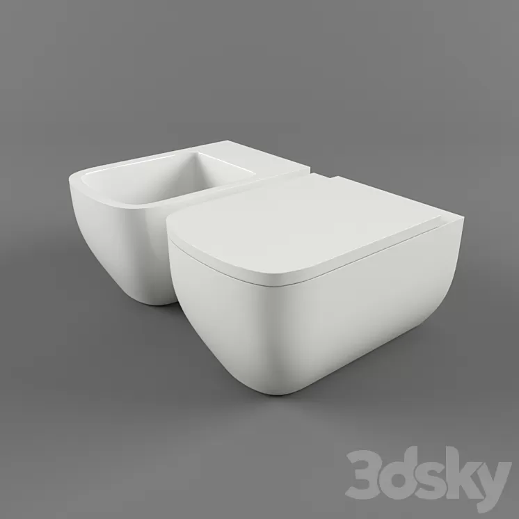 toilet and bidet Duravit Happy d2 3D Model