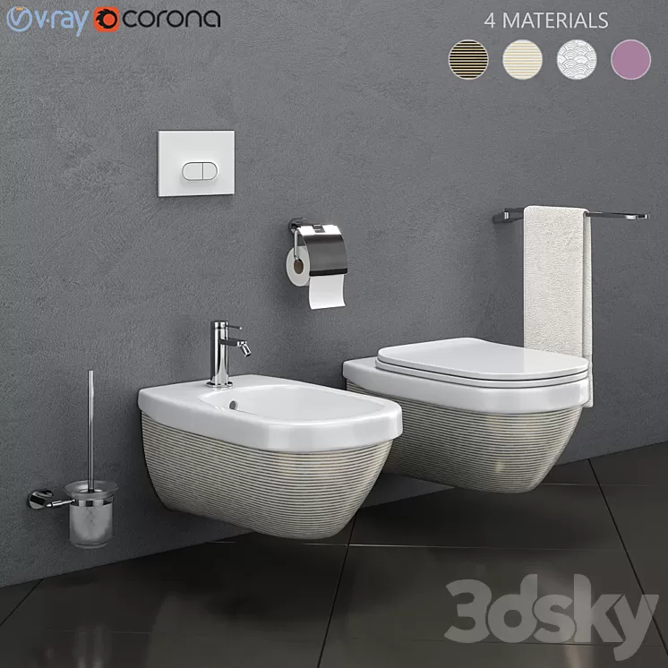 Toilet and bidet HATRIA | ABITO 3D Model