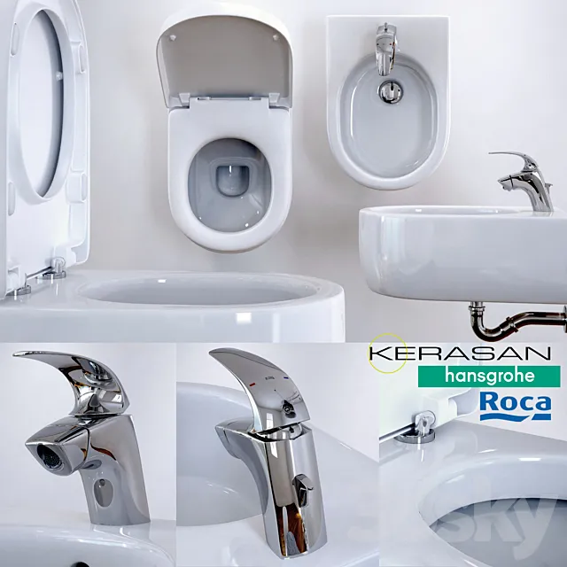 toilet and bidet Kerasan FLO 3DModel