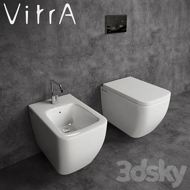 Toilet and bidet Vitra Shift 3DModel Toilet and bidet Vitra Shift 3DModel