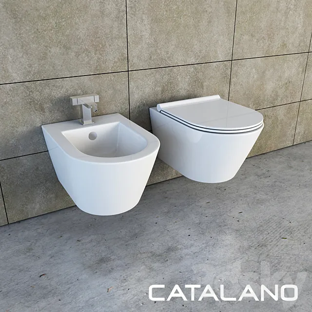 toilet bidet catalano zero 50 3D Model