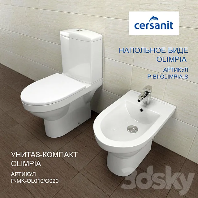 Toilet + BIDET Cersanit OLIMPIA 3DModel