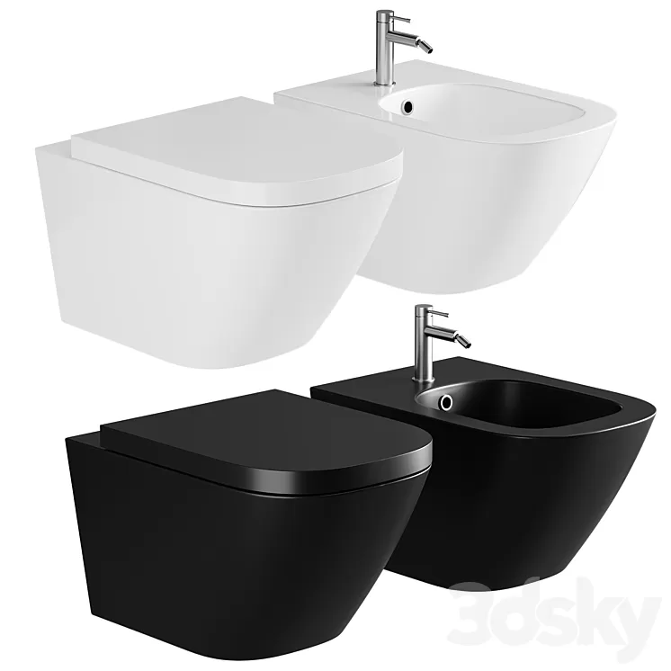 Toilet Roca The Gap 34647L000 hanging without seat 3D Model Free Download