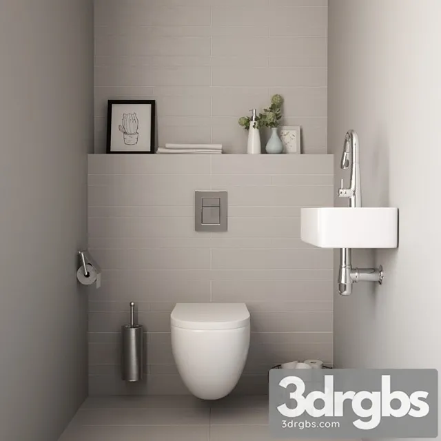 Toilet Set 01 3D Model Download
