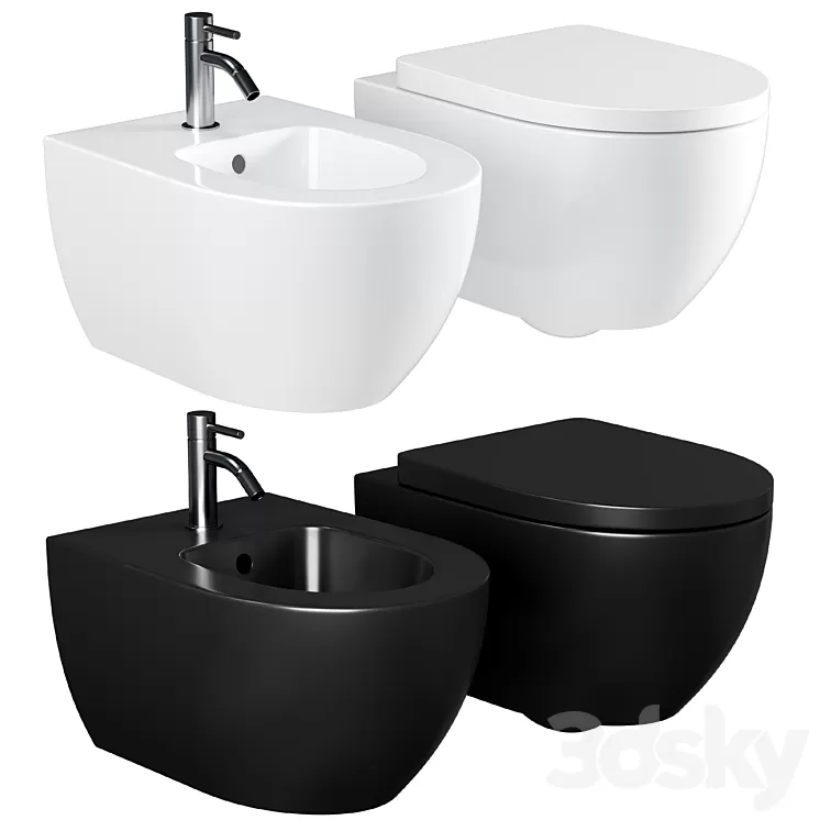 Toilet set AM.PM Awe C111738SC with Geberit Duofix Plattenbau Delta UP100 458.125.21.1 installation with Microlift seat and flush plate Chrome 3D Model Free Download Toilet set AM.PM Awe C111738SC with Geberit Duofix Plattenbau Delta UP100 458.125.21.1 installation with Microlift seat and flush plate Chrome 3D Model Free Download
