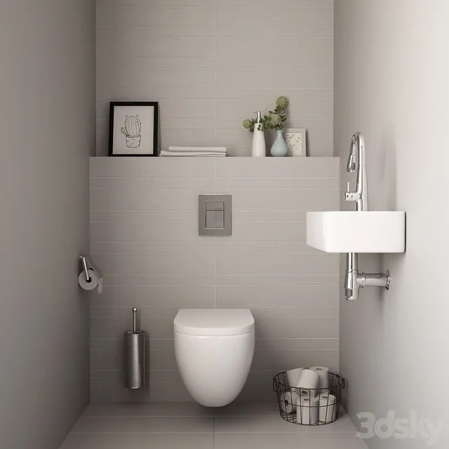 Toilet Set_01 3D Model