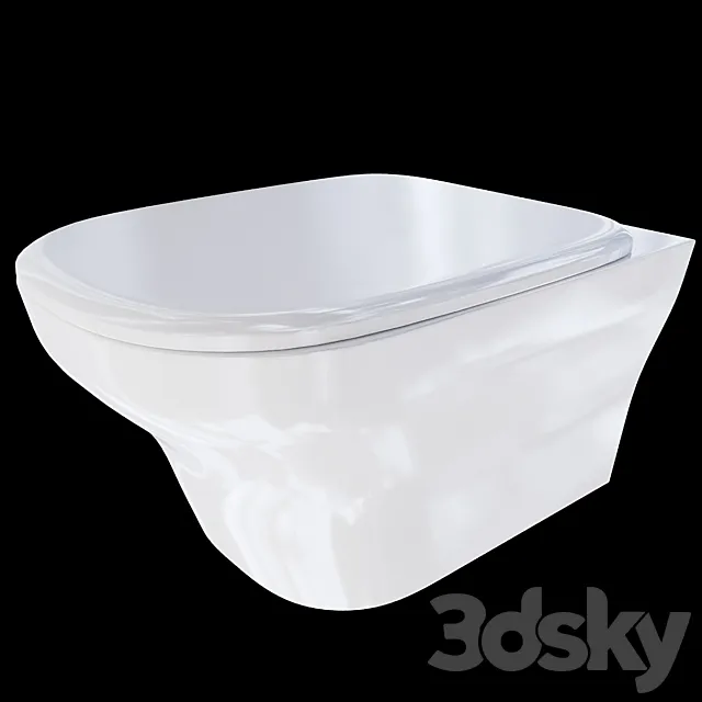 Toilet wall hung Jacob Delafon Vox EDM102 rimless 3D Model