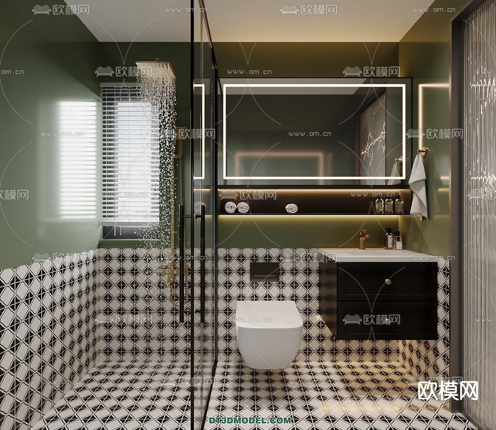 Toilet – WC – France Style – Interior 3D Scene – 028