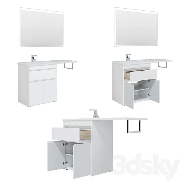 Tokyo floor furniture set 110_120_130 L _ R (doors) 3D Model Tokyo floor furniture set 110_120_130 L _ R (doors) 3D Model