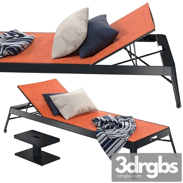 Tolix azur sun lounger + side table Tolix azur sun lounger + side table
