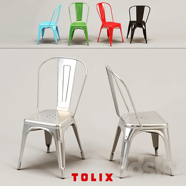 Tolix chair A 3DModel Tolix chair A 3DModel