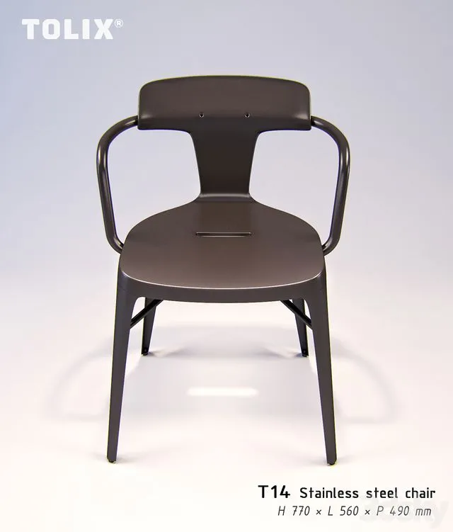 Tolix t14 stainless steel 3D Model Tolix t14 stainless steel 3D Model