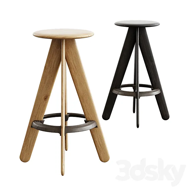 Tom Dixon _ Slab Bar Stool 3D Model