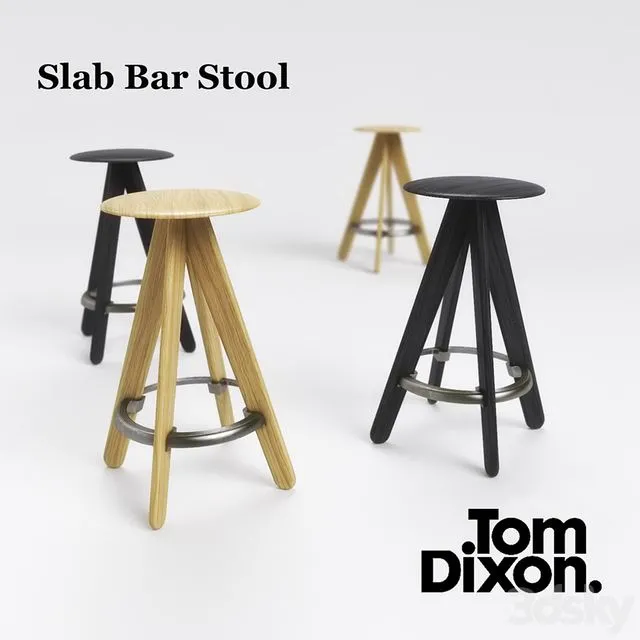 Tom Dixon Slab Bar Stool 3D Model