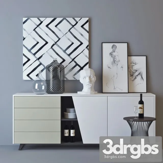 Tomasella Diagonal Sideboard 3D Model Download