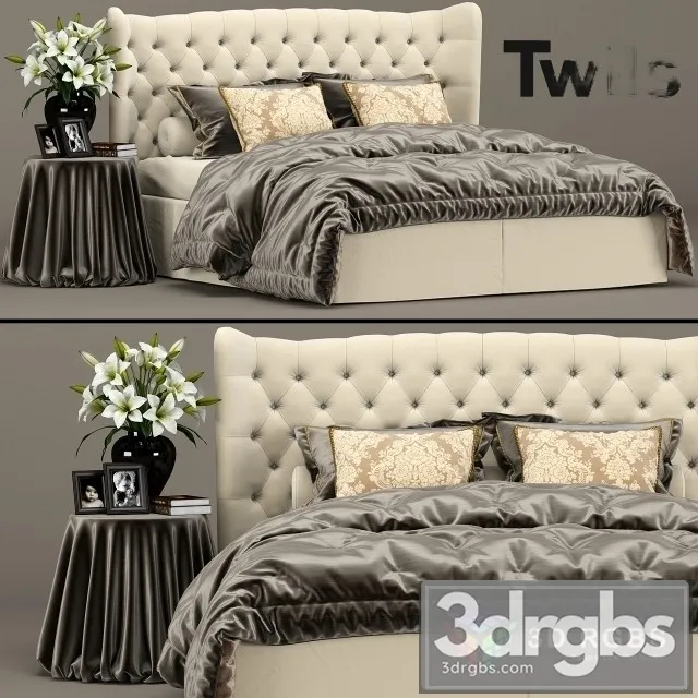 Tommy Capitonne Twils Bed 3D Model Download