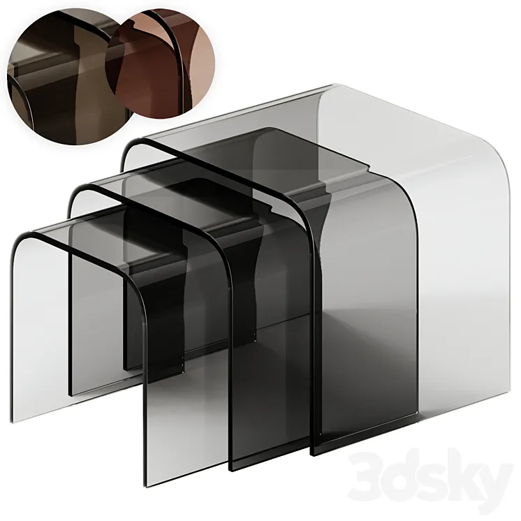 Tonin Casa ANEMONE Glass coffee tables Set 3D Model Free Download Tonin Casa ANEMONE Glass coffee tables Set 3D Model Free Download