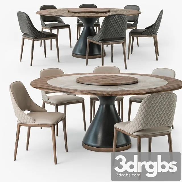 Tonin Casa Dolly Table Malva Elite Chair 1 3D Model Download
