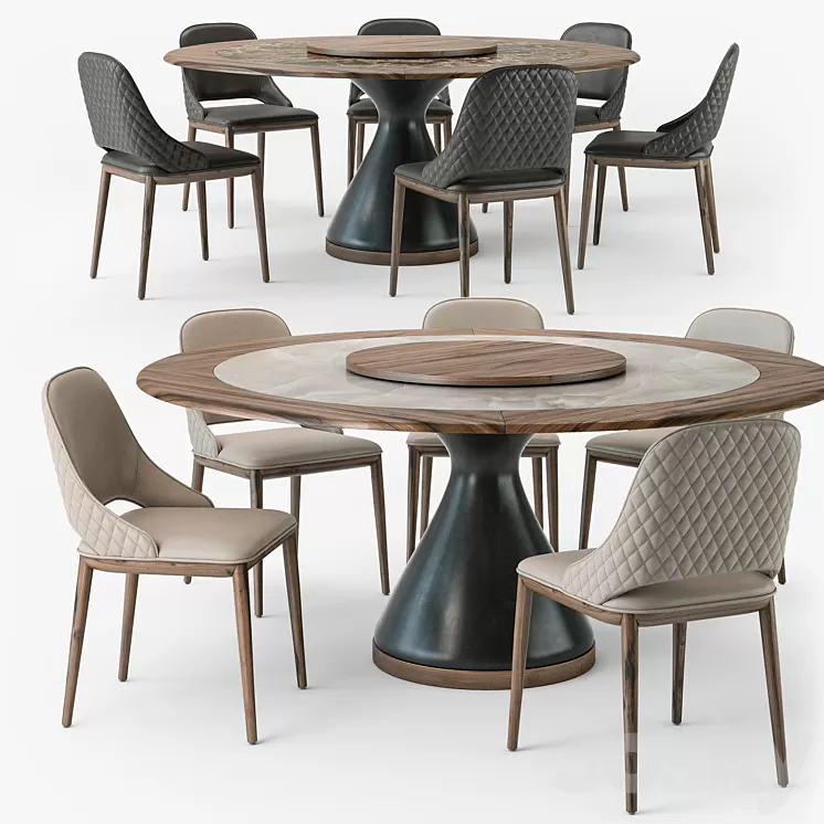 Tonin Casa Dolly table Malva Elite chair 3D Model