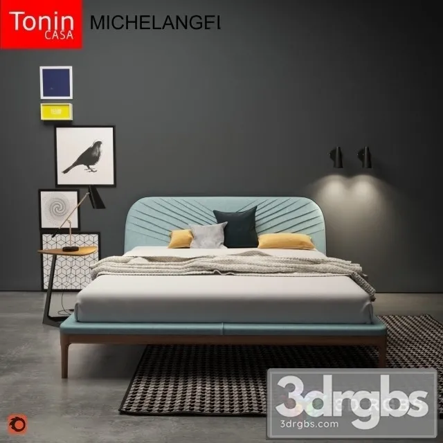 Tonin Casa Michelangel Bed 3D Model Download