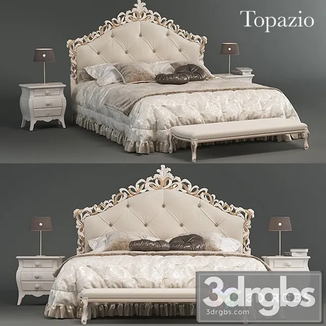 Topazio Luxury Bed 3D Model Download