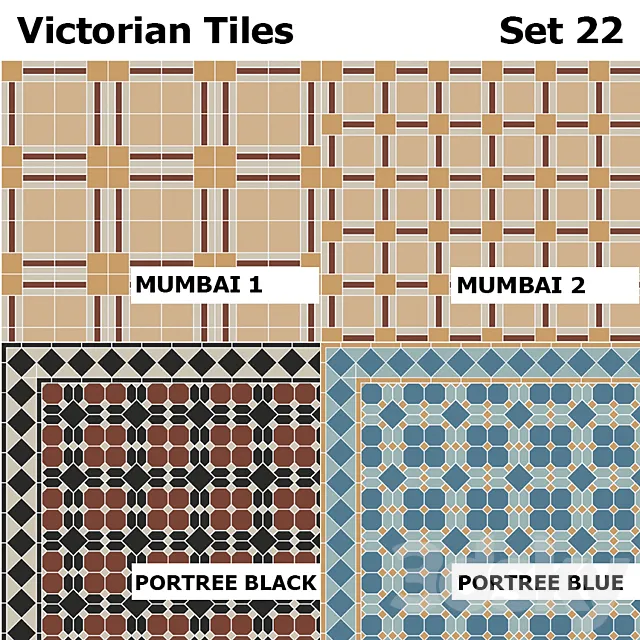 Topcer Victorian Tiles Set 22 3D Model Topcer Victorian Tiles Set 22 3D Model