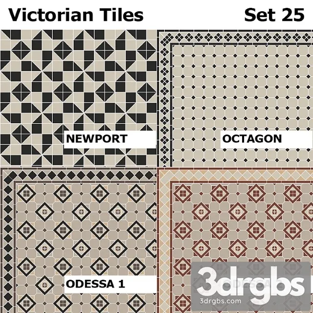 Topcer Victorian Tiles Set 25 3D Model Download