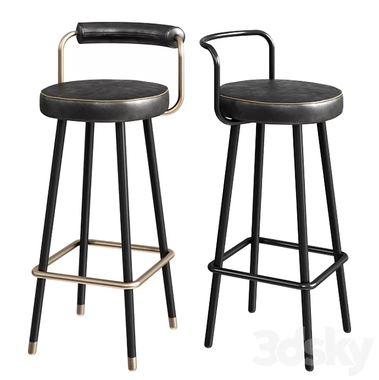 ToposWorkshop Block-BA Bar Stool 3D Model ToposWorkshop Block-BA Bar Stool 3D Model
