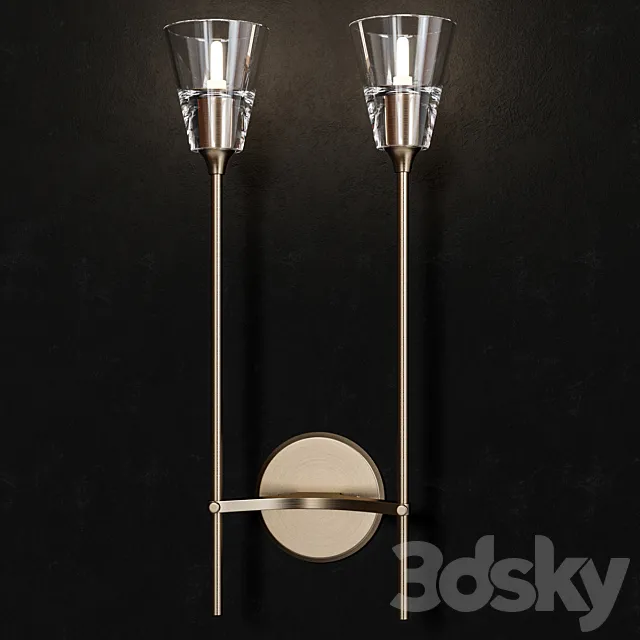 TORCHE DE VERRE DOUBLE SCONCE 3DModel