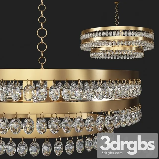 Tori tiered crystal chandelier 3D Model Download