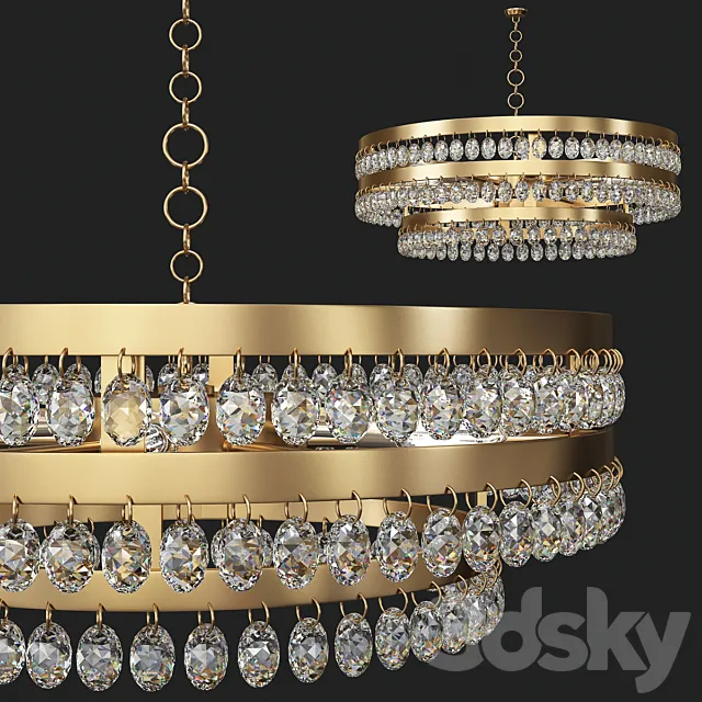 Tori Tiered Crystal Chandelier 3D Model
