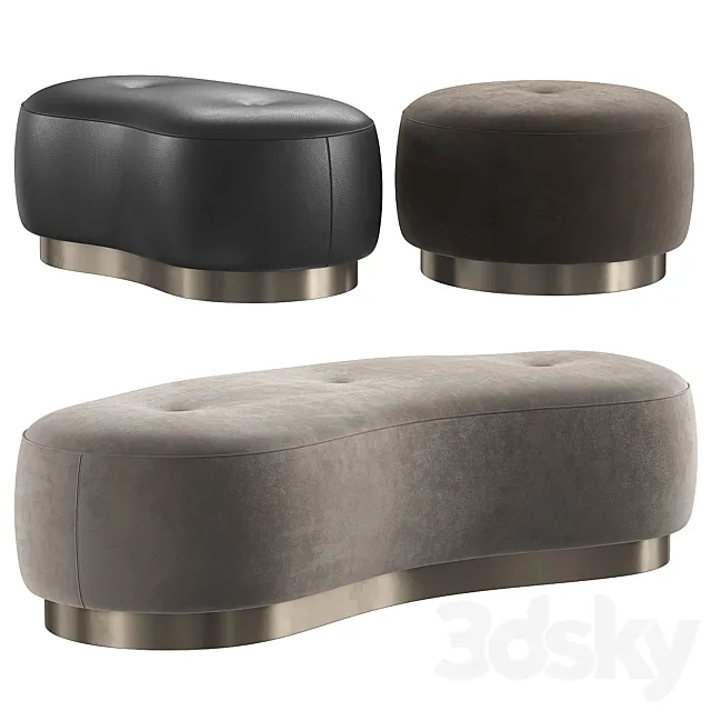 Torii Bold Pouf by Minotti 3D Model