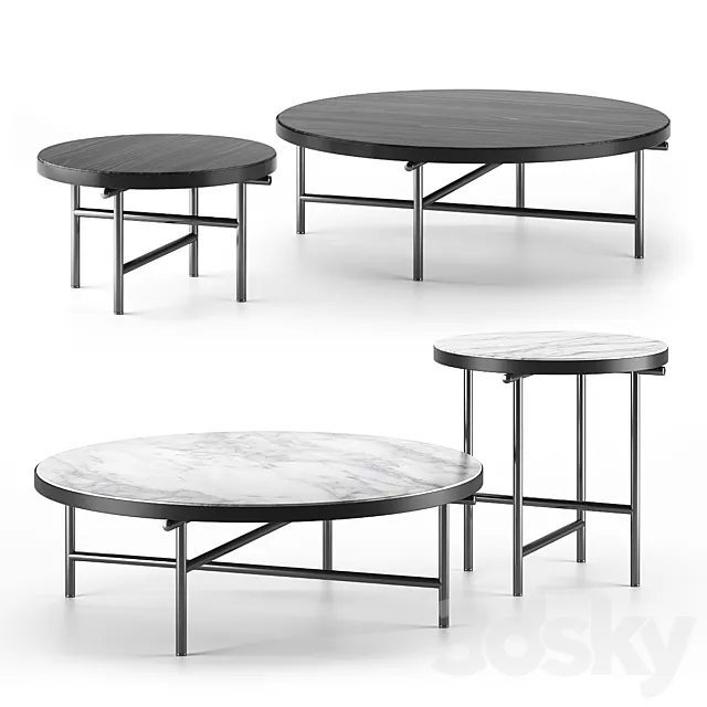 Torii coffee tables by Minotti 3D Model Torii coffee tables by Minotti 3D Model