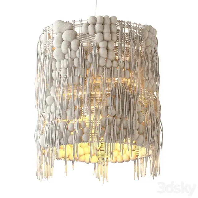 Torn lamp from Helen Loom in black and white 3D Model