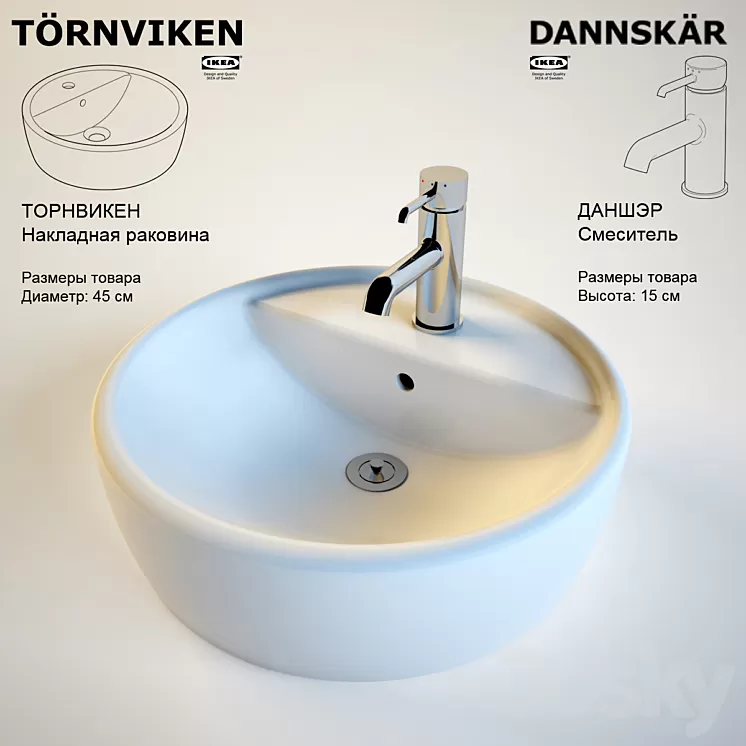 TORNVIKEN sink IKEA 3D Model
