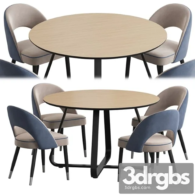Toronto Table Holly Chair Dining Set 3D Model Download