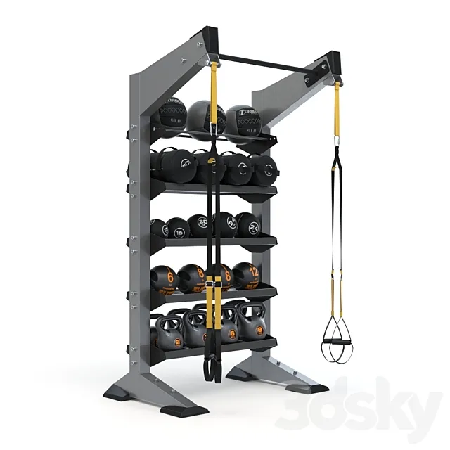 Torque Fitness – X-Create 1-Module Storage Wall 3DModel