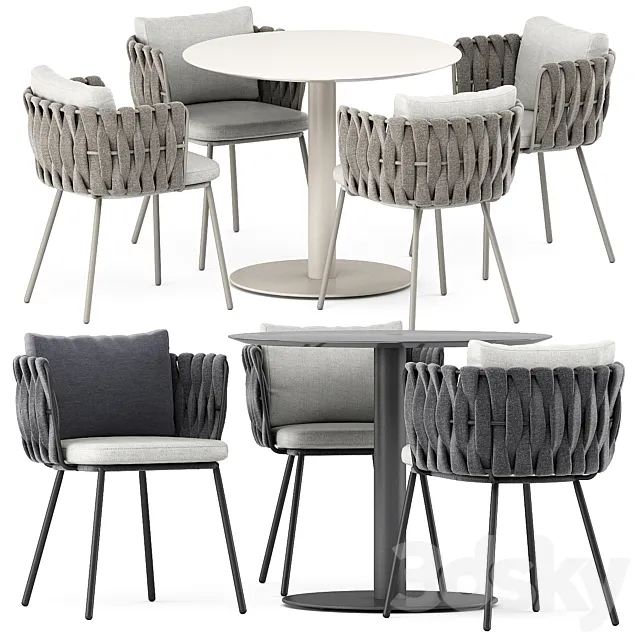 Tosca armchair and T-table by Tribu 3D Model