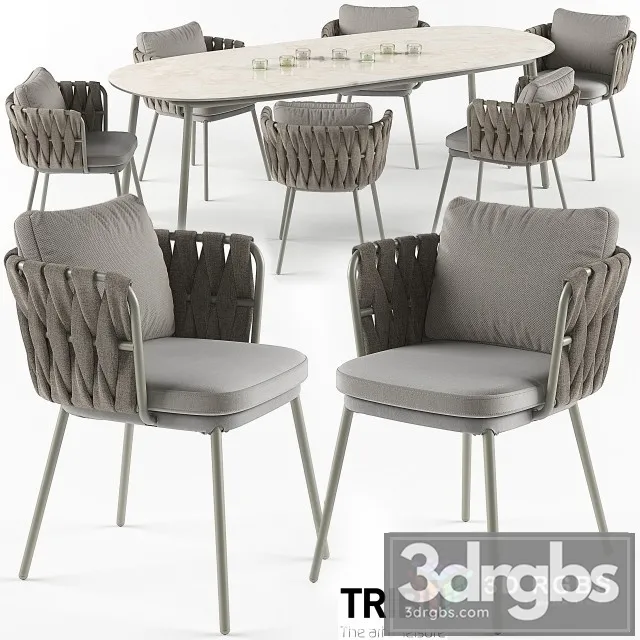 Tosca Table and Chair Set 3D Model Download