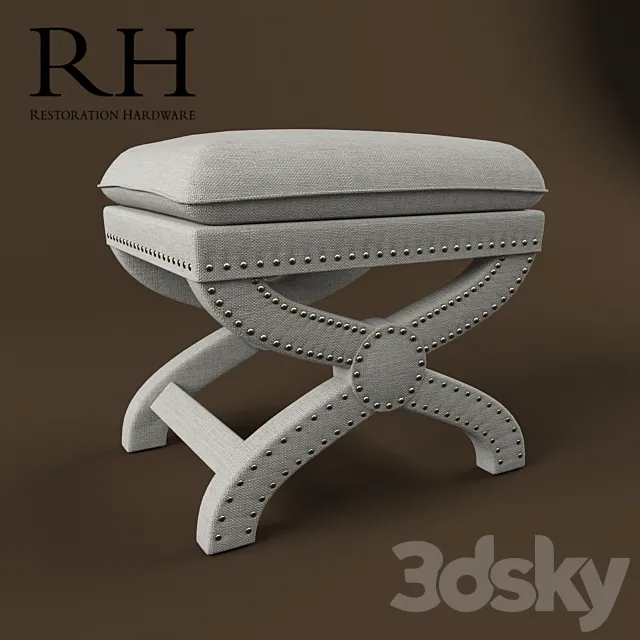 Toscane Nailhead Bench 3D Model Toscane Nailhead Bench 3D Model
