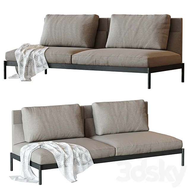 Total Sofa – 2.5 Seat Armless – PART & WHOLE 3D Model Total Sofa – 2.5 Seat Armless – PART & WHOLE 3D Model