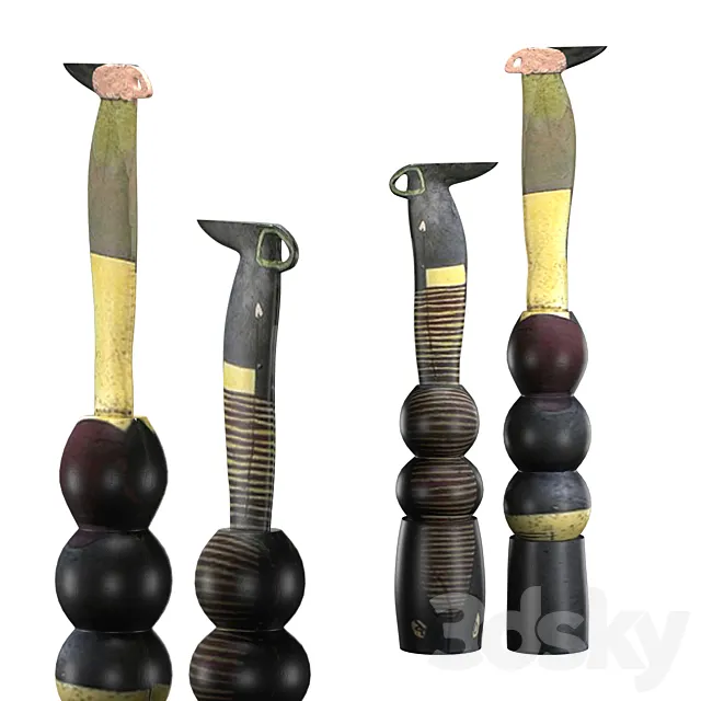 totem sculptures 3D Model totem sculptures 3D Model