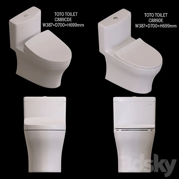 TOTO TOILET: C889CDE C889DE 3D Model Free Download