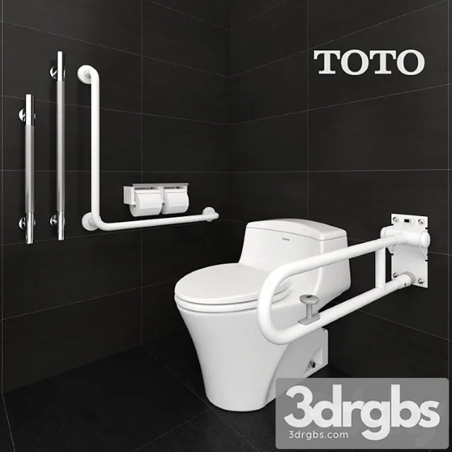Toto Toilets CW923SGUR and Accessible Equipment 3D Model Download