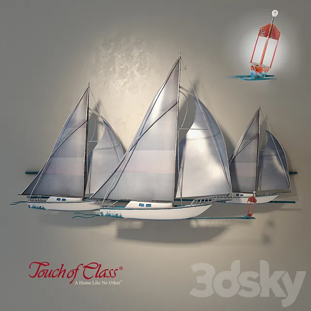 Touch Of Class “At the Races Sailboat” Metal Wall Sculpture 3D Model Touch Of Class “At the Races Sailboat” Metal Wall Sculpture 3D Model