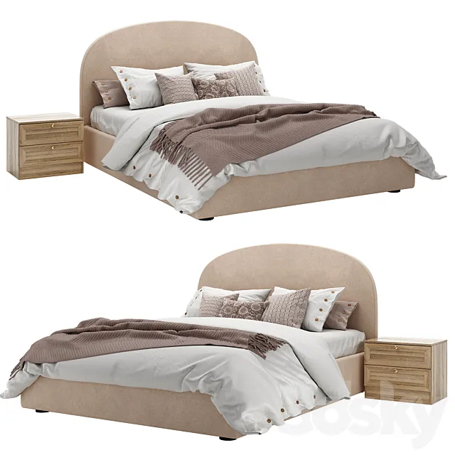 Toulouse bed and Mayer bedside table from Divan.ru 3DModel Toulouse bed and Mayer bedside table from Divan.ru 3DModel