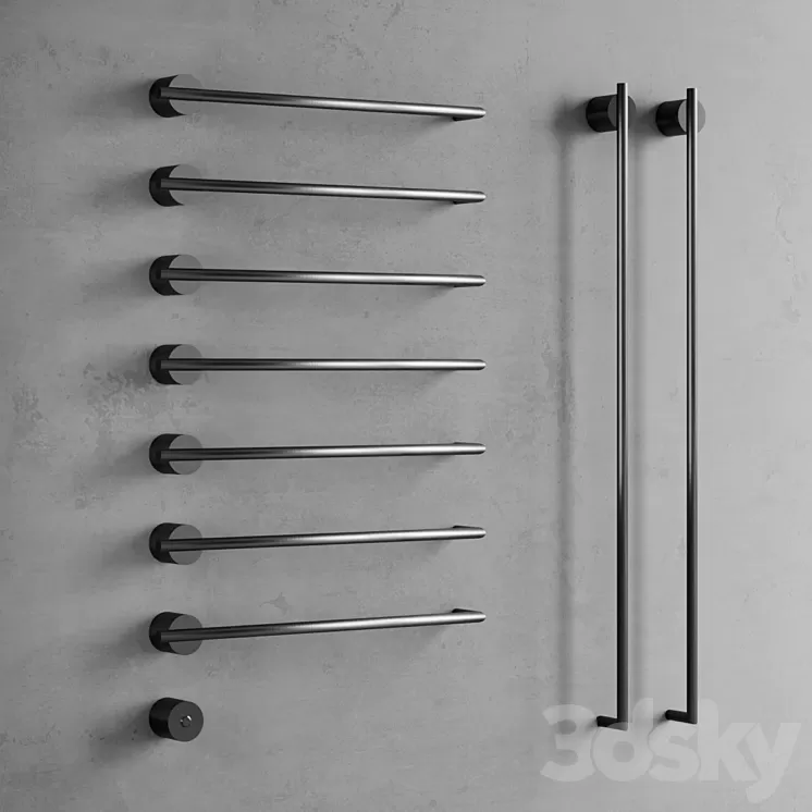 Towel dryer Equilibrio (Black Diamond) 3D Model Towel dryer Equilibrio (Black Diamond) 3D Model